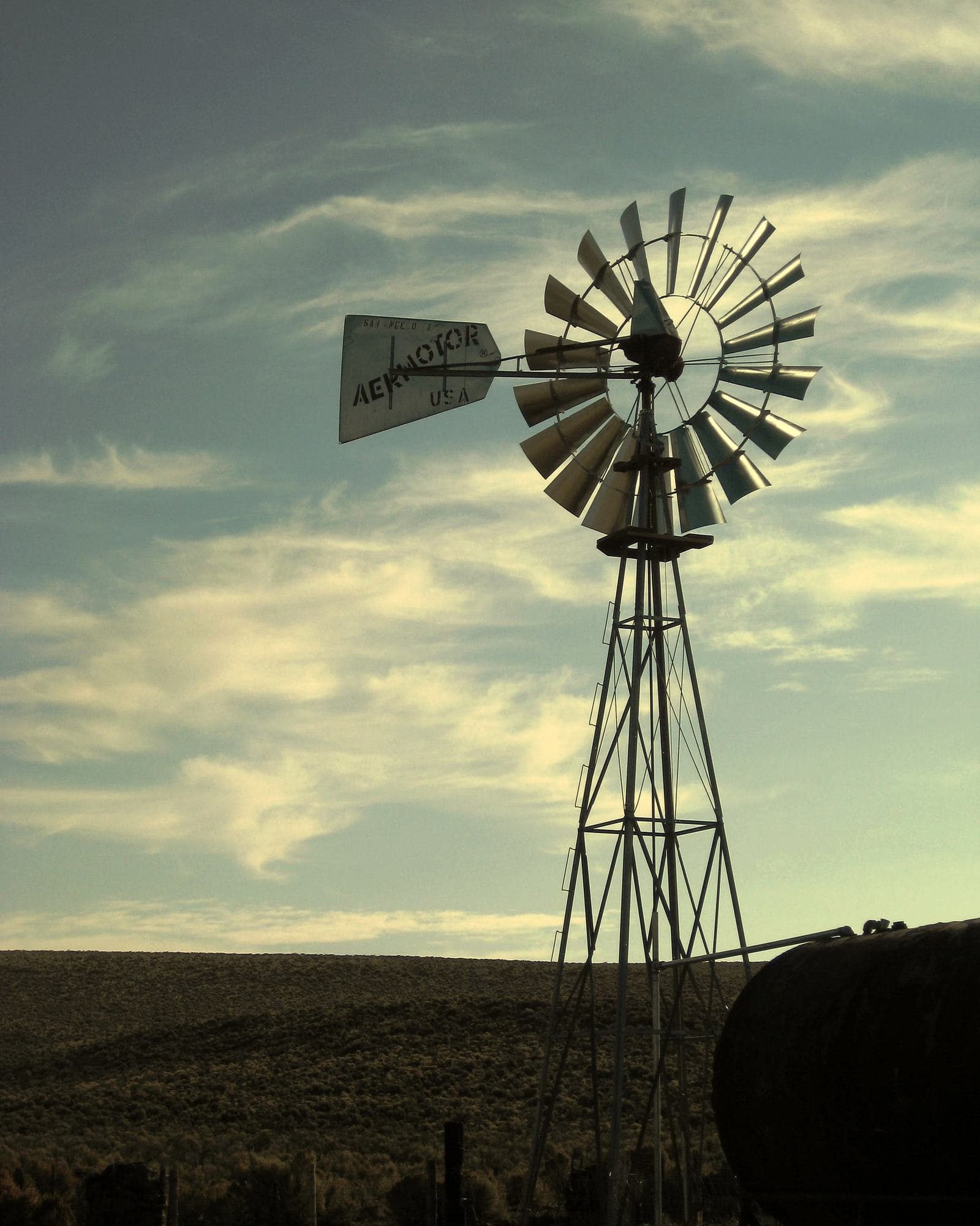A classic Aermotor ranch windmill on the West Texas range